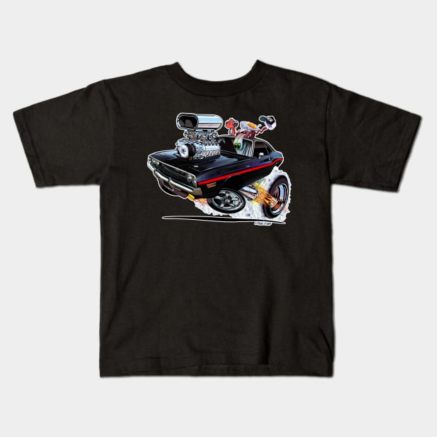 Vince Crain High Octane 1970 Dodge Challenger Kids T-Shirt by vincecrain